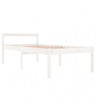 Bed Frame White Solid Wood Pine 90x190 cm 3FT Single