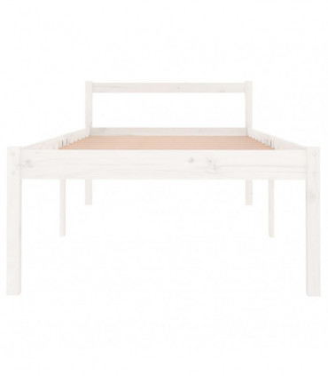Bed Frame White Solid Wood Pine 90x190 cm 3FT Single