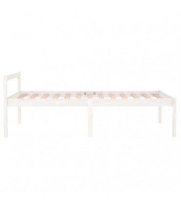 Bed Frame White Solid Wood Pine 90x190 cm 3FT Single