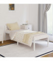 Bed Frame White Solid Wood Pine 90x200 cm