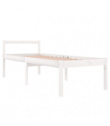 Bed Frame White Solid Wood Pine 90x200 cm