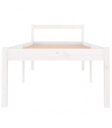 Bed Frame White Solid Wood Pine 90x200 cm