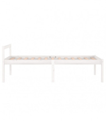 Bed Frame White Solid Wood Pine 90x200 cm