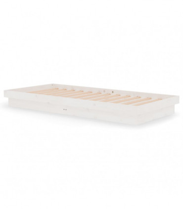 Bed Frame White Solid Wood Pine 90x200 cm