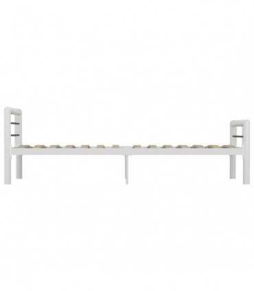 Bed Frame White and Black Metal 100x200 cm