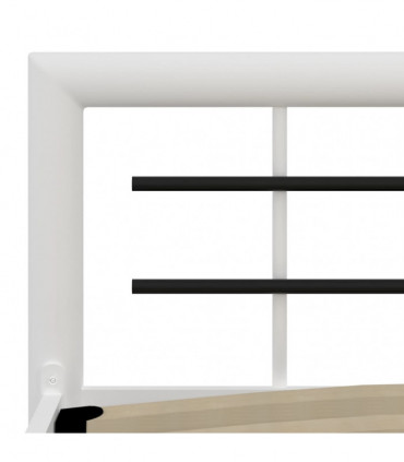 Bed Frame White and Black Metal 180x200 cm