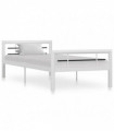 Bed Frame White and Black Metal 90x200 cm