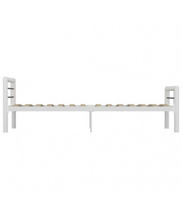 Bed Frame White and Black Metal 90x200 cm