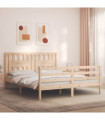Bed Frame with Headboard 160x200 cm Solid Wood