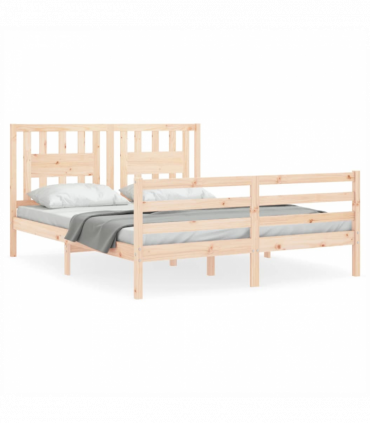 Bed Frame with Headboard 160x200 cm Solid Wood