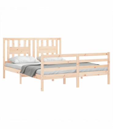 Bed Frame with Headboard 160x200 cm Solid Wood