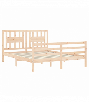 Bed Frame with Headboard 160x200 cm Solid Wood