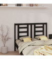 Bed Headboard Black 146x4x100 cm Solid Wood Pine