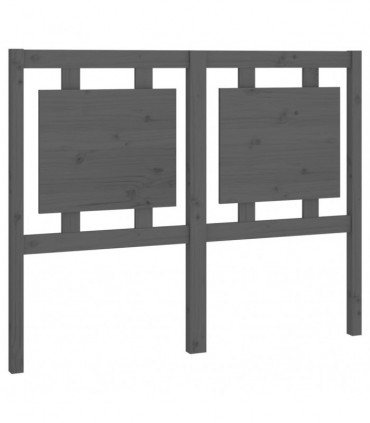 Bed Headboard Grey 125.5x4x100 cm Solid Pine Wood