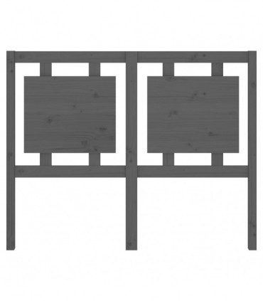 Bed Headboard Grey 125.5x4x100 cm Solid Pine Wood
