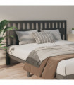Bed Headboard Grey 125.5x4x100 cm Solid Wood Pine