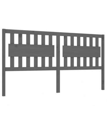 Bed Headboard Grey 125.5x4x100 cm Solid Wood Pine