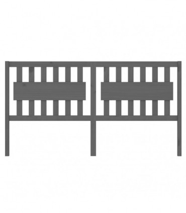 Bed Headboard Grey 125.5x4x100 cm Solid Wood Pine