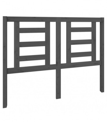 Bed Headboard Grey 126x4x100 cm Solid Wood Pine