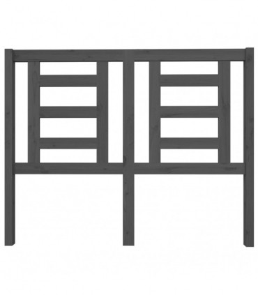 Bed Headboard Grey 126x4x100 cm Solid Wood Pine