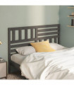 Bed Headboard Grey 146x4x100 cm Solid Wood Pine
