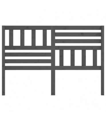 Bed Headboard Grey 146x4x100 cm Solid Wood Pine