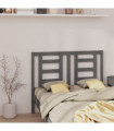Bed Headboard Grey 146x4x100 cm Solid Wood Pine