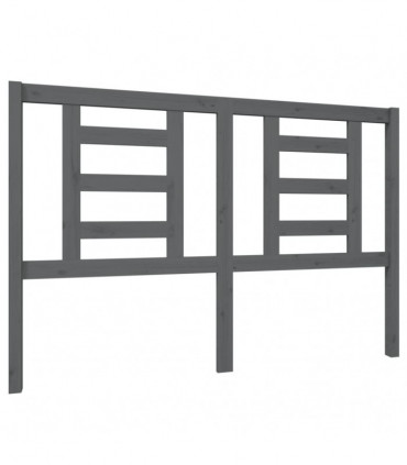 Bed Headboard Grey 146x4x100 cm Solid Wood Pine