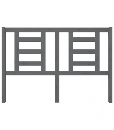 Bed Headboard Grey 146x4x100 cm Solid Wood Pine