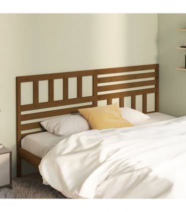Bed Headboard Honey Brown 206x4x100 cm Solid Wood Pine