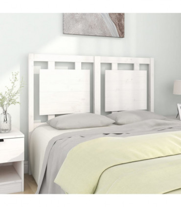 Bed Headboard White 125.5x4x100 cm Solid Pine Wood
