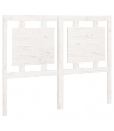 Bed Headboard White 125.5x4x100 cm Solid Pine Wood