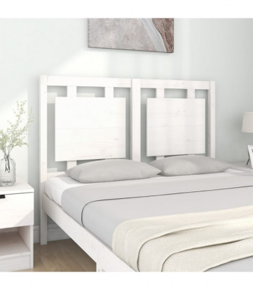 Bed Headboard White 125.5x4x100 cm Solid Pine Wood