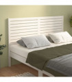 Bed Headboard White 126x4x100 cm Solid Wood Pine