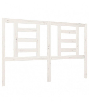 Bed Headboard White 146x4x100 cm Solid Wood Pine