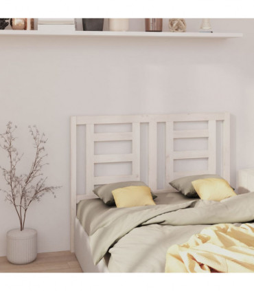 Bed Headboard White 146x4x100 cm Solid Wood Pine