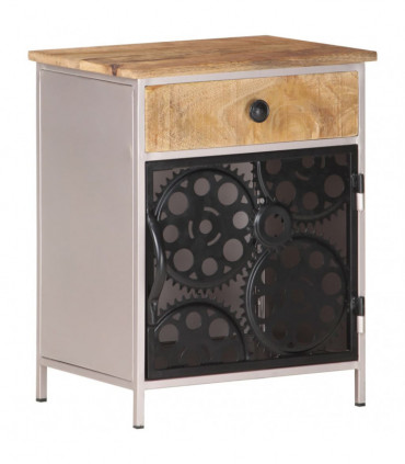 Bedside Cabinet 40x30x50 cm Rough Mango Wood
