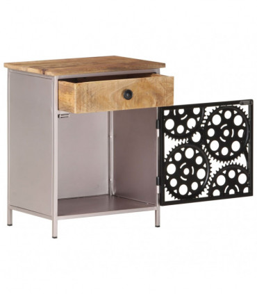 Bedside Cabinet 40x30x50 cm Rough Mango Wood