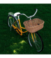 Bike Front Basket with Cover 50x45x35 cm Natural Willow
