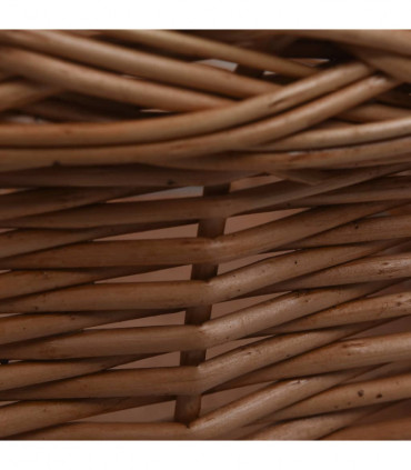 Bike Front Basket with Cover 50x45x35 cm Natural Willow