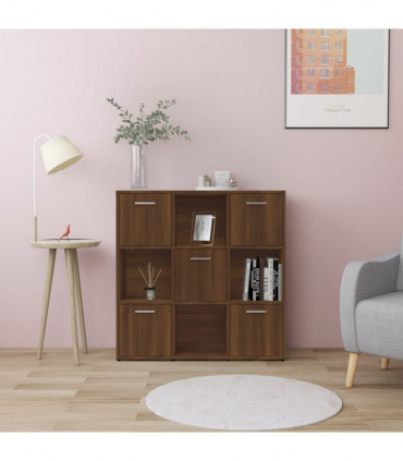 Book Cabinet Brown Oak 90x30x90 cm Engineered Wood