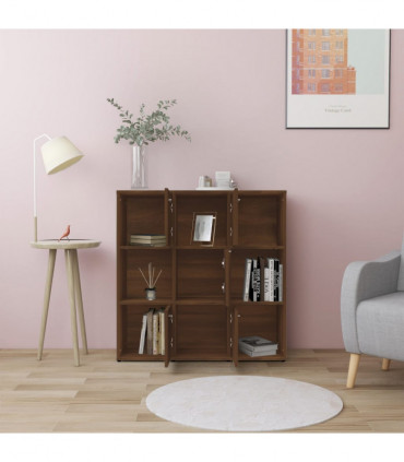 Book Cabinet Brown Oak 90x30x90 cm Engineered Wood