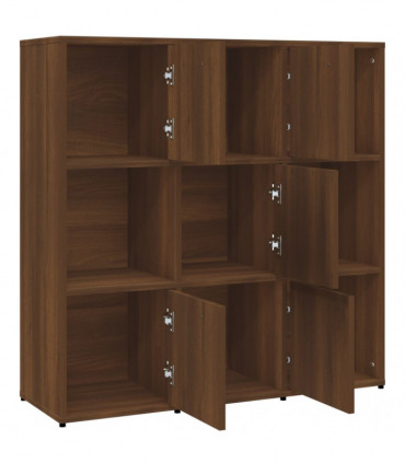 Book Cabinet Brown Oak 90x30x90 cm Engineered Wood