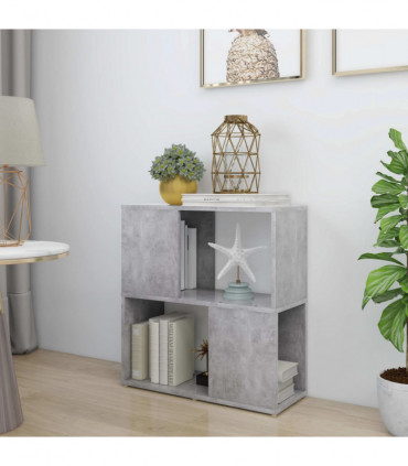 Book Cabinet Concrete Grey 60x24x63 cm Engineered Wood