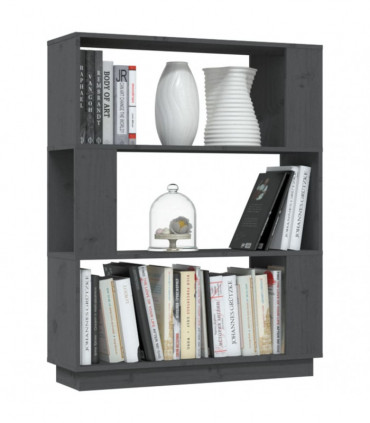 Book Cabinet/Room Divider Grey 80x25x101 cm Solid Wood Pine