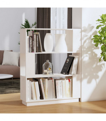 Book Cabinet/Room Divider White 80x25x101 cm Solid Wood Pine