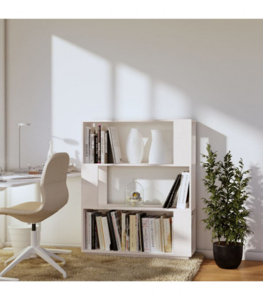 Book Cabinet/Room Divider White 80x25x101 cm Solid Wood Pine