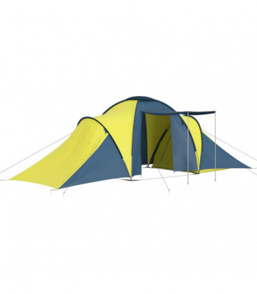 Camping Tent 6 Persons Blue and Yellow