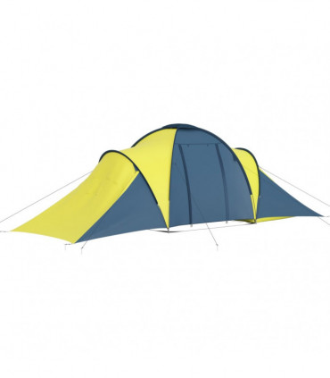 Camping Tent 6 Persons Blue and Yellow