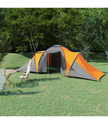 Camping Tent 6 Persons Grey and Orange